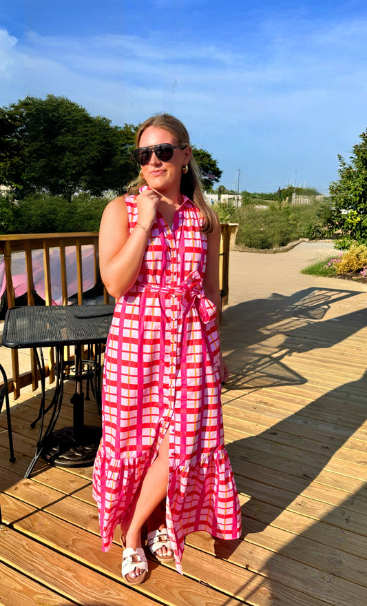 Pink Check Maxi By Sugarlips