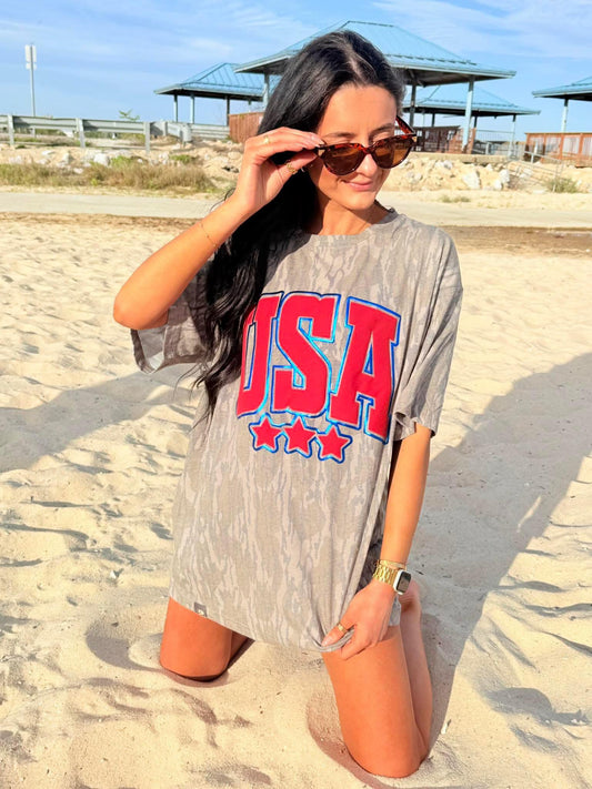 USA Mossy Oak Camo Tee