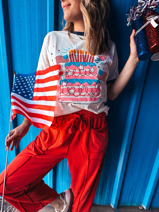 Happy Birthday USA Ringer Tee