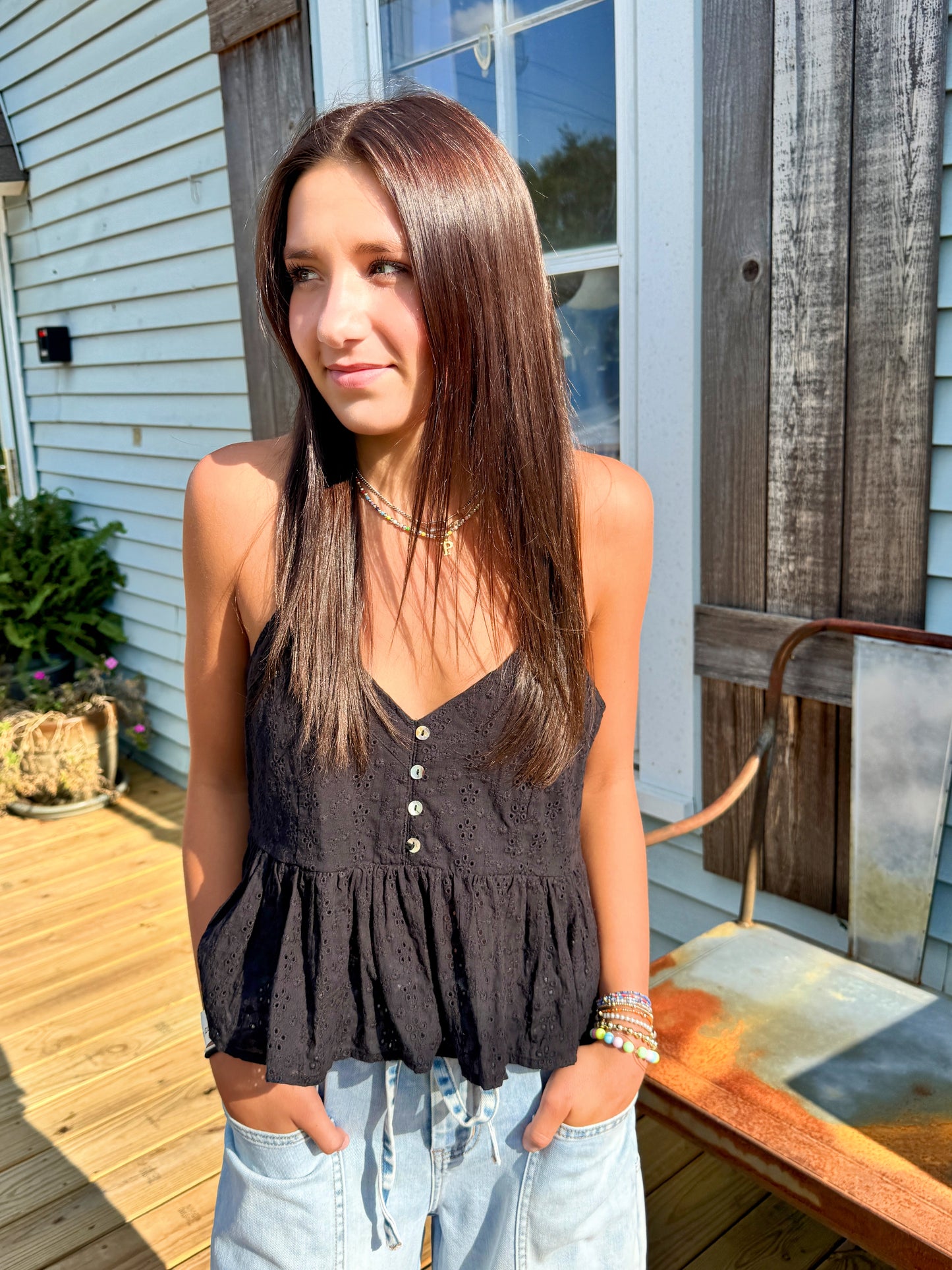 Eyelet Tank (Black)