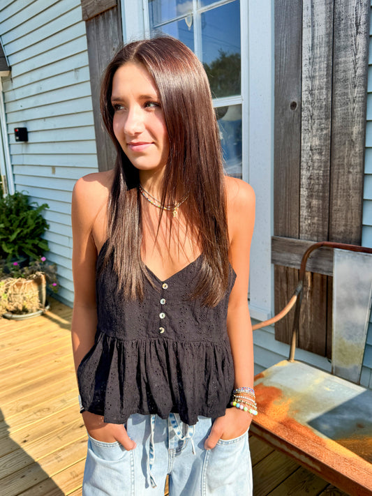 Eyelet Tank (Black)