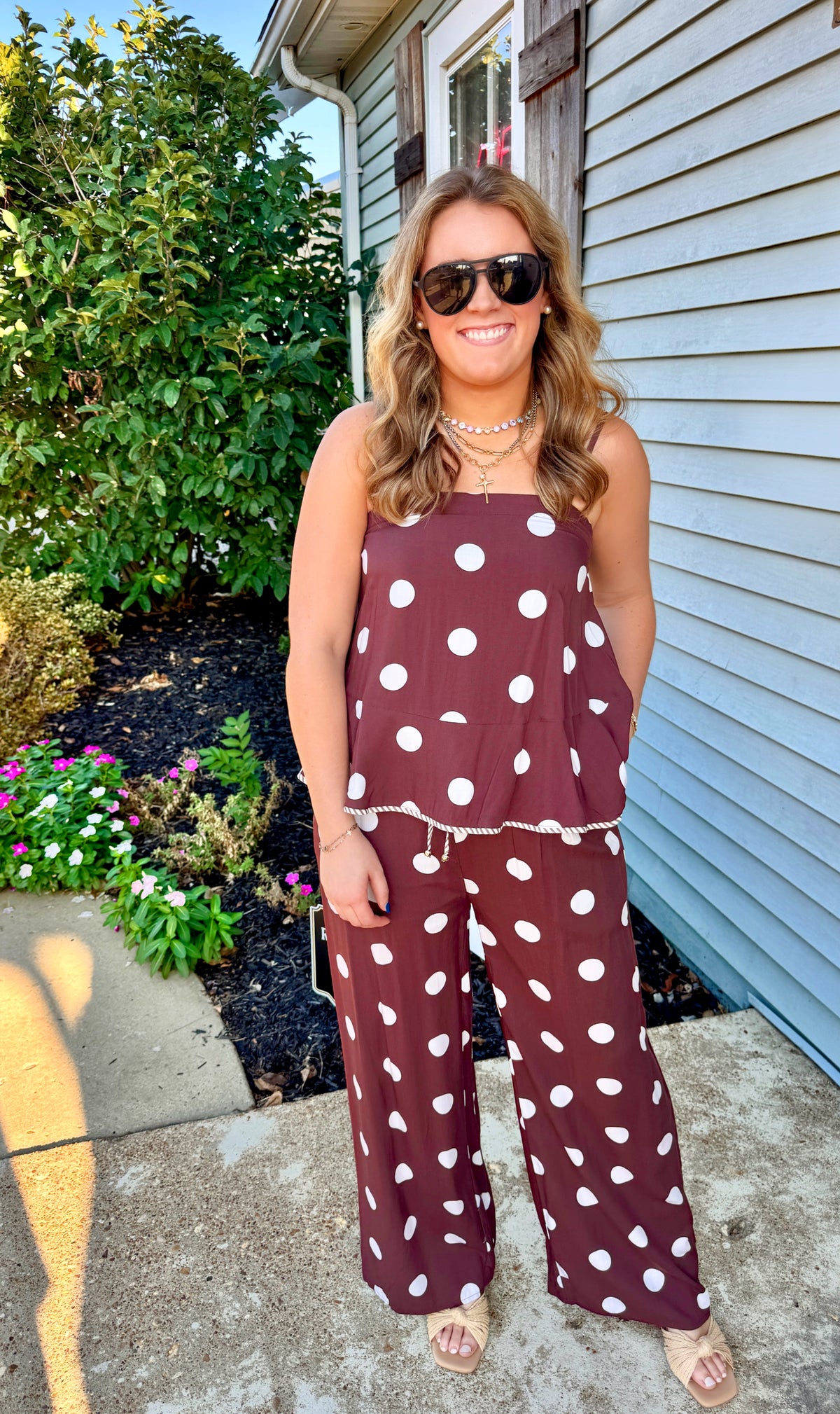 Chocolate Dot Pant Set