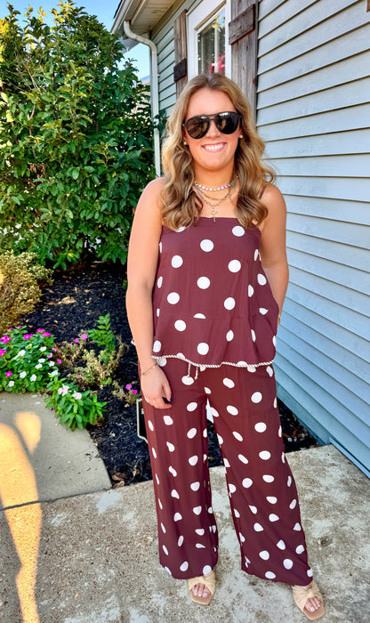 Chocolate Dot Pant Set