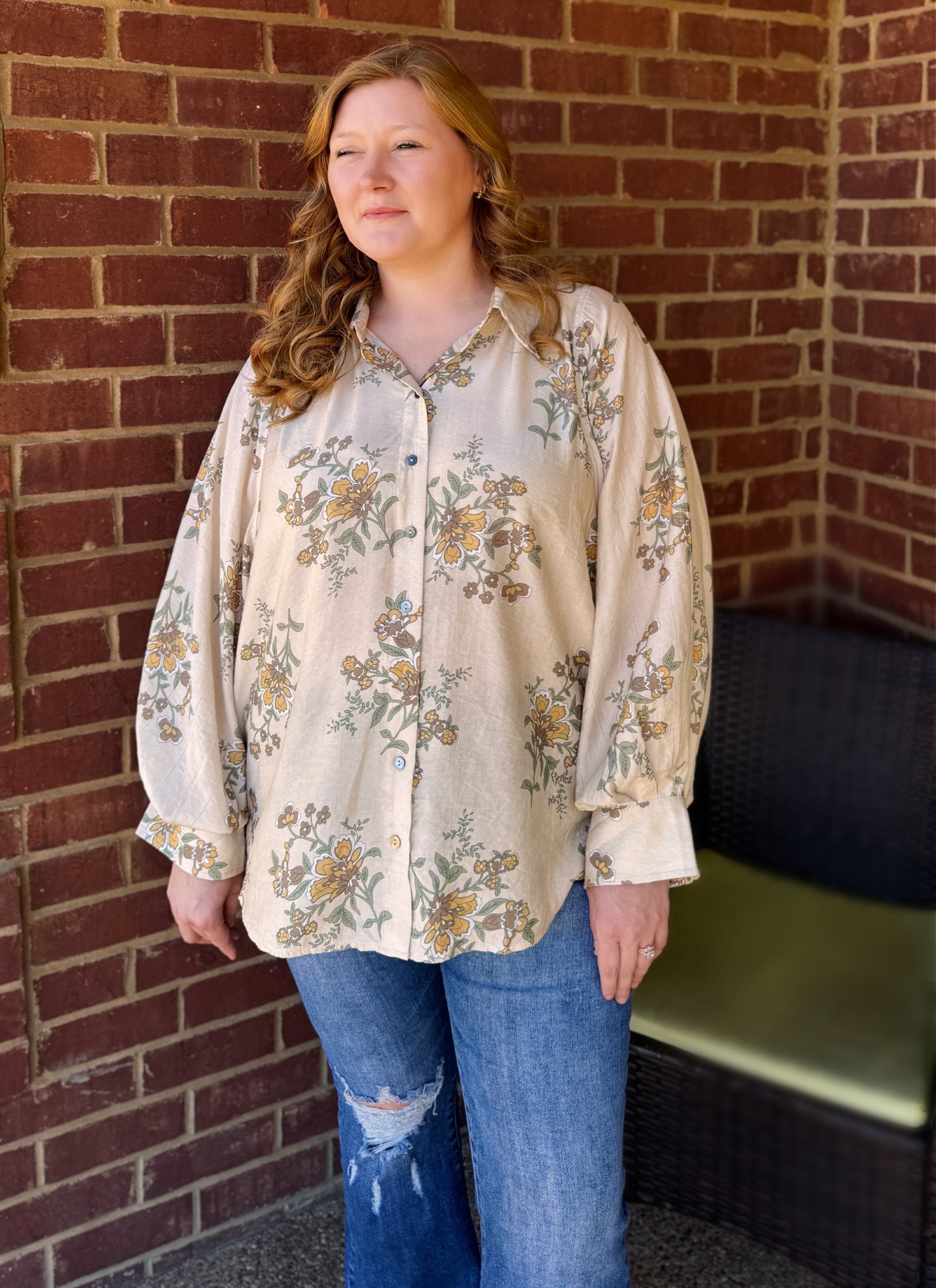 Berkley Floral Blouse (Cream)