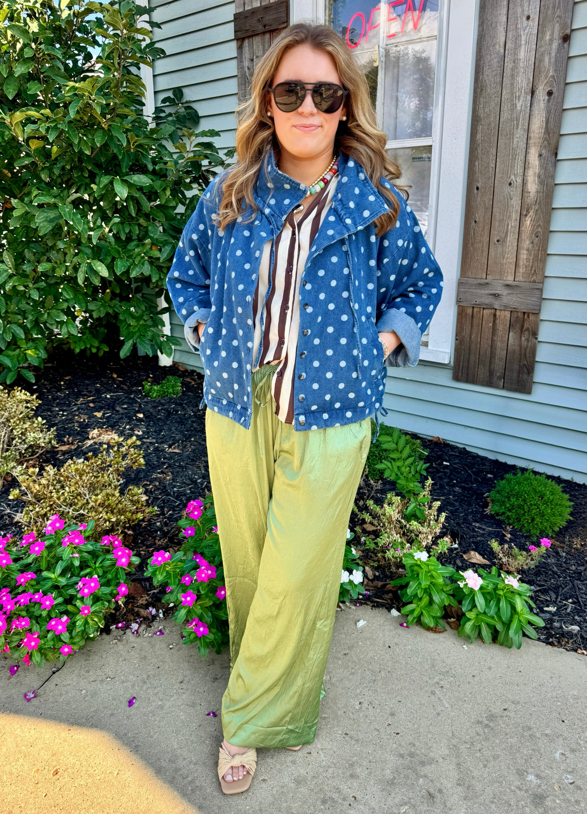 Lily Soft Crinkle Pants (Sage)