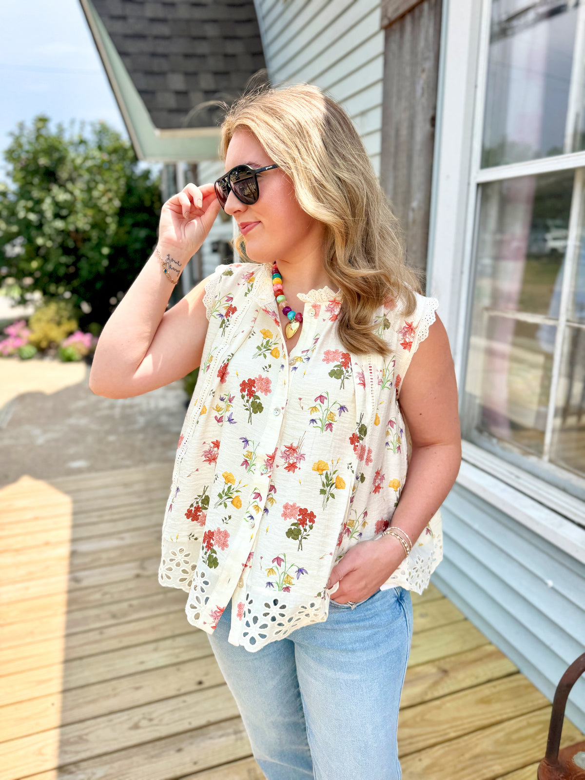 Seraphina Wildflower Blouse (Cream)