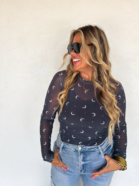 Moon Child Mesh Top (Black)