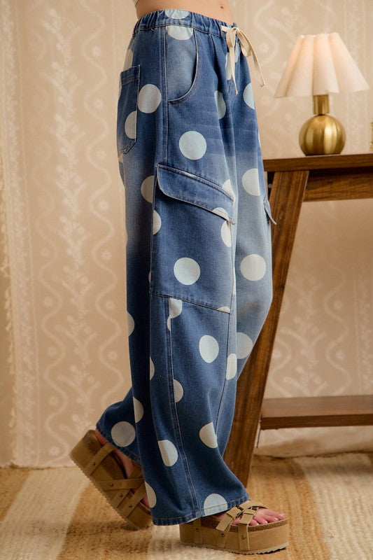 Happy Dot Barrel Jeans