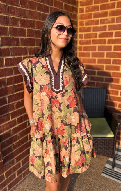 Maple Leaves Dress (Brown)