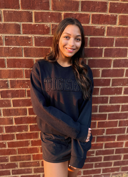 Tiger Applique Sweatshirt (Black)