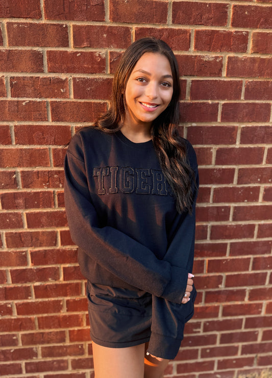 Tiger Applique Sweatshirt (Black)