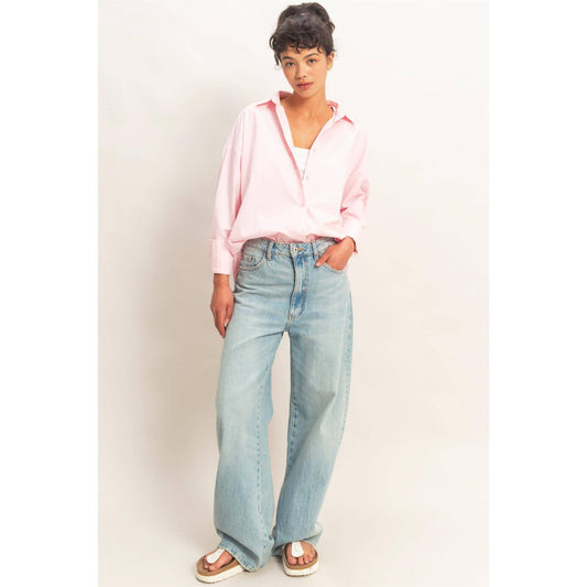 Button It Poplin Shirt (Pink)