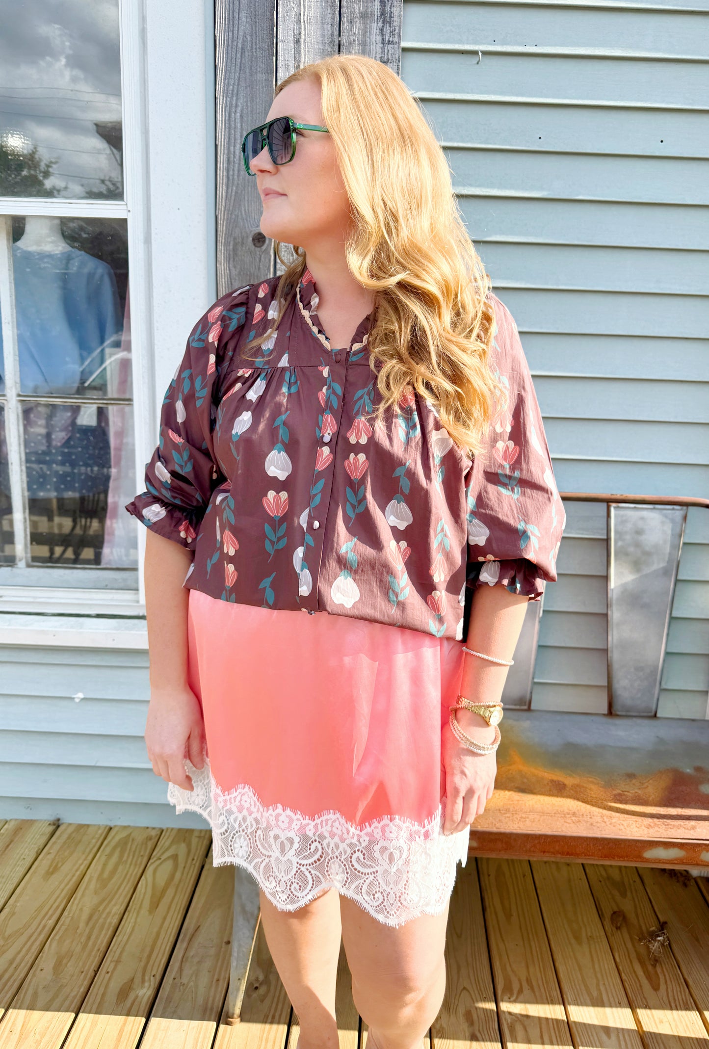 Harvest Floral Top (Brown)