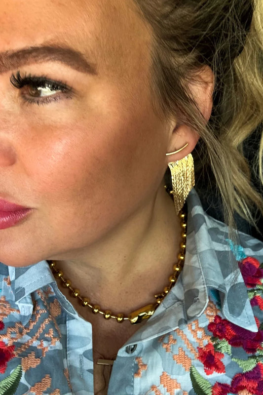 Vegas Fringe Earrings (Gold)