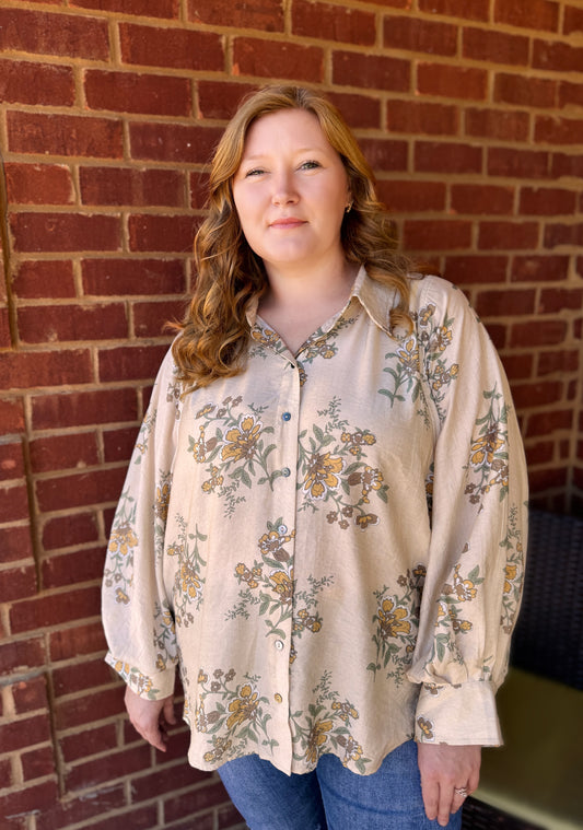 Berkley Floral Blouse (Cream)