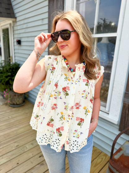 Seraphina Wildflower Blouse (Cream)