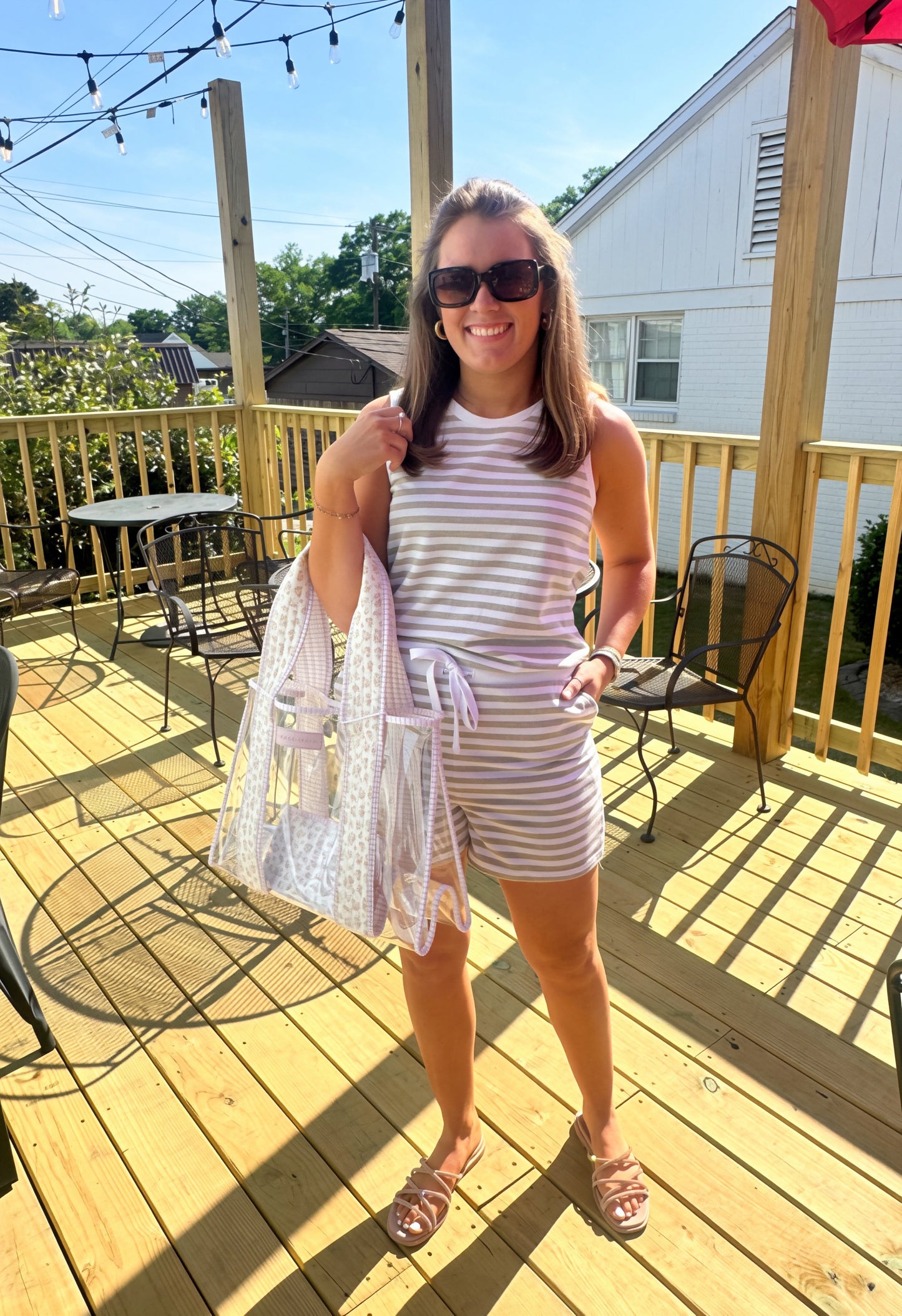 Joey Striped Romper (Neutral)