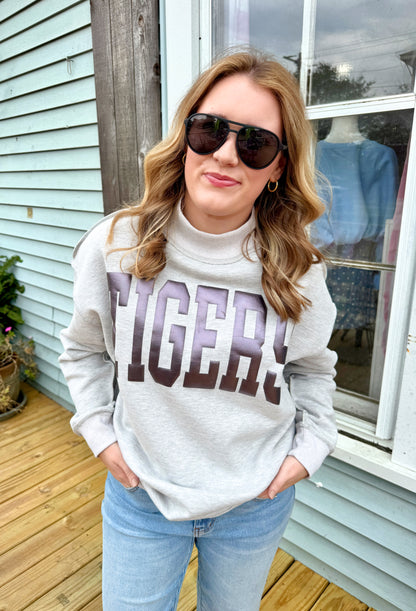 Tigers Mock Neck (Grey Metallic)