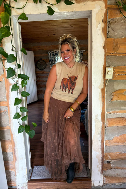 Open Range Sweater Vest (Highland Cow)