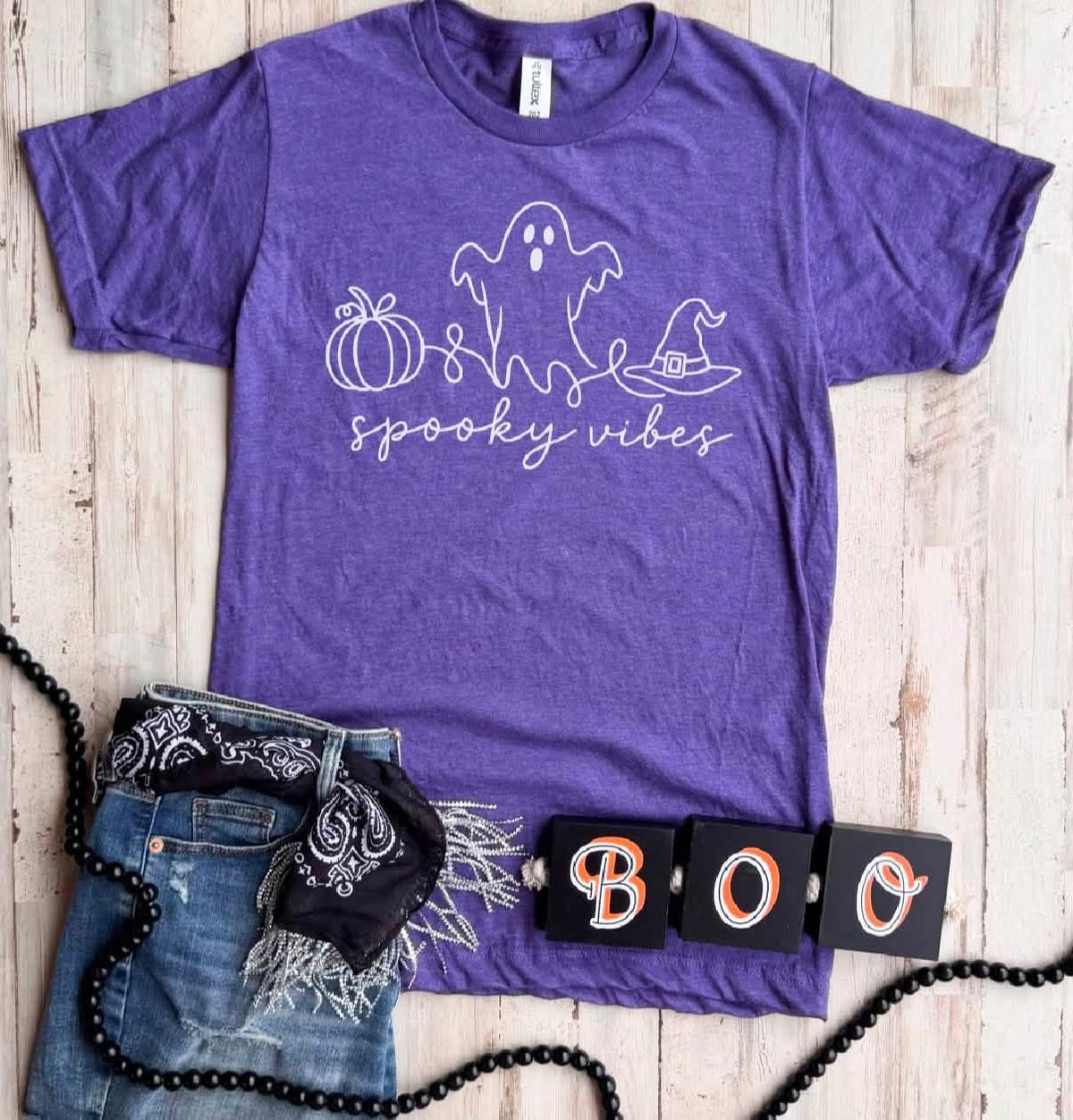 Spooky Vibes Graphic Tee (Purple)