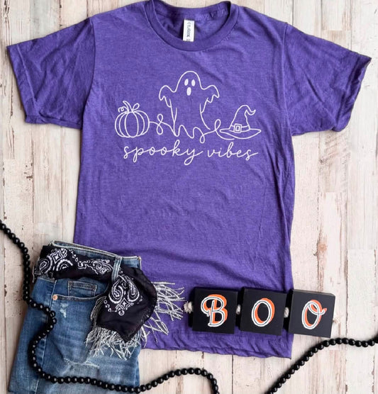 Spooky Vibes Graphic Tee (Purple)