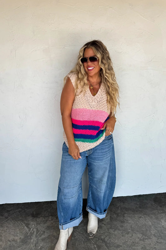 Charlotte Sweater Vest (Pink)