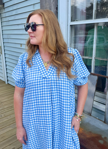 Bluebell Gingham Dress (Baby Blue)