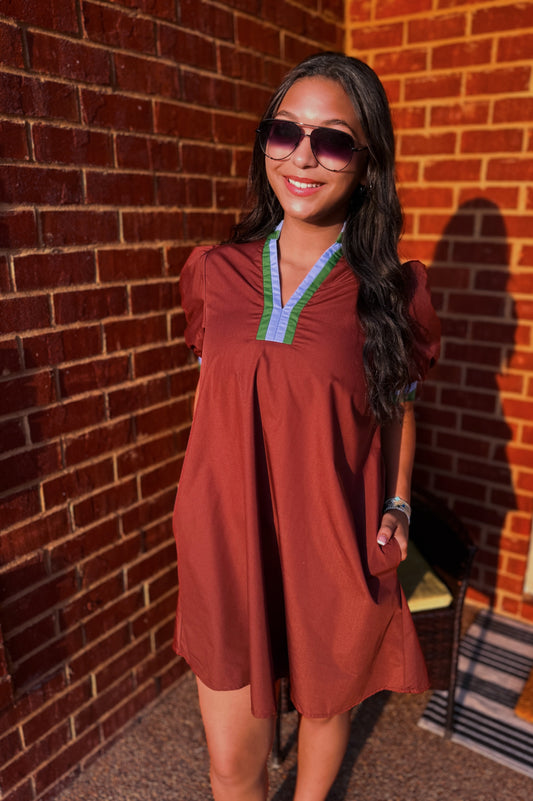 Falling For You Dress (Brown)