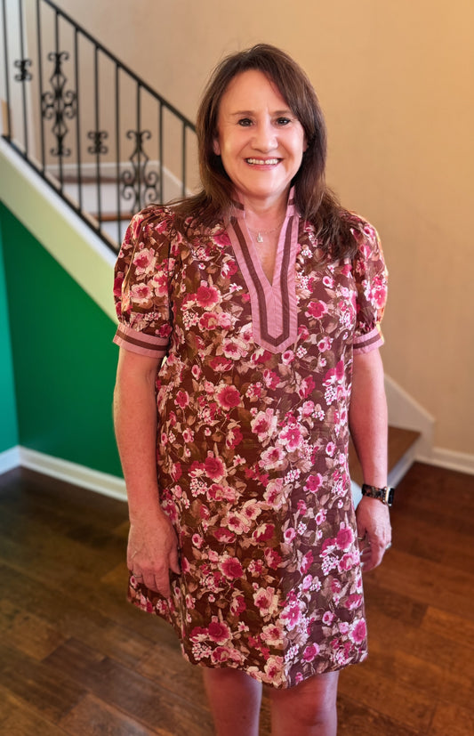 Cherry Chocolate Floral Dress