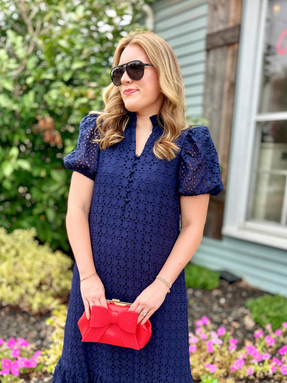 Pretty Please Eyelet Maxi (Navy)