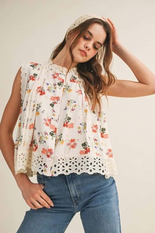 Seraphina Wildflower Blouse (Cream)