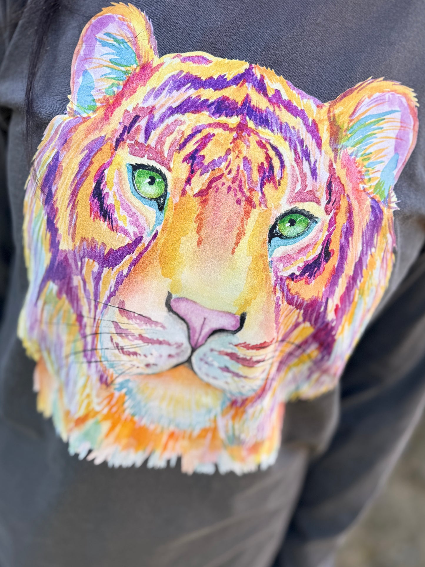Watercolor Tiger Long Sleeve Tee ( Pepper)