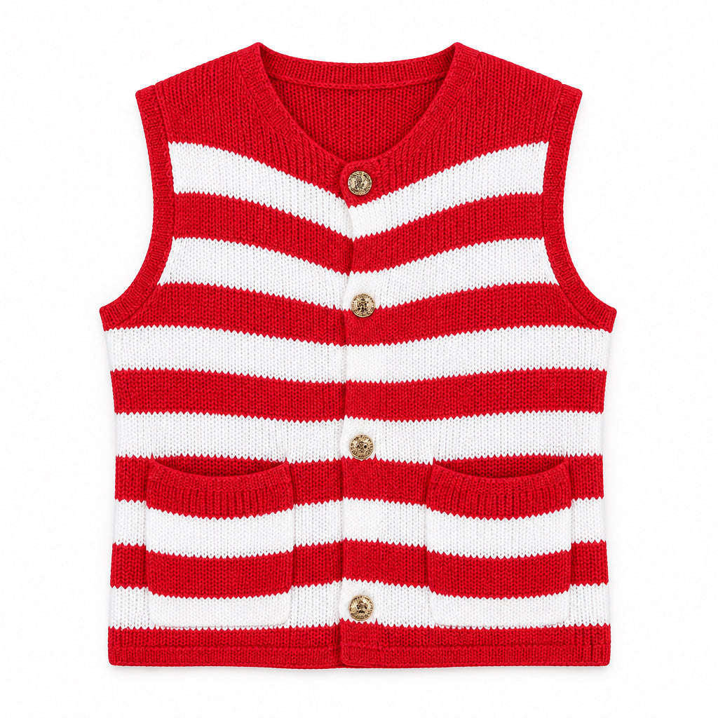Merrily We Go Sweater Vest (Red)