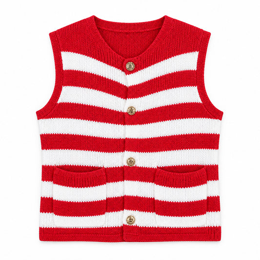Merrily We Go Sweater Vest (Red)