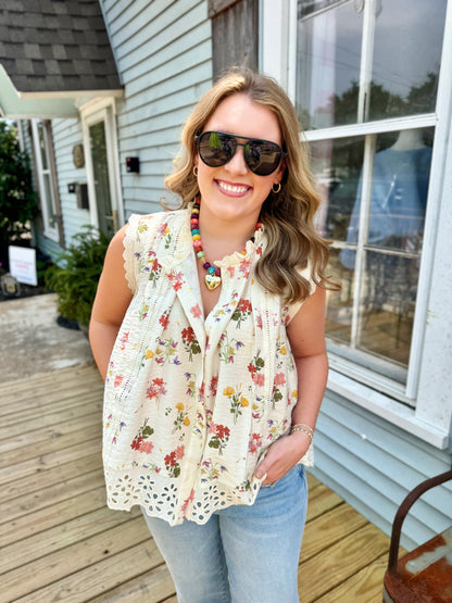 Seraphina Wildflower Blouse (Cream)