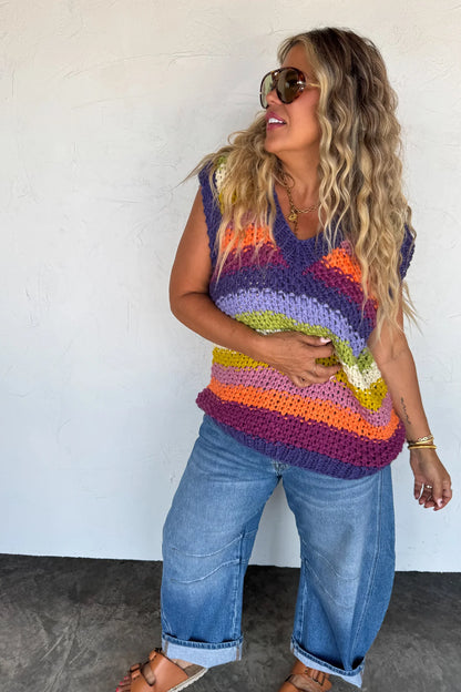 Charlotte Sweater Vest (Purple)