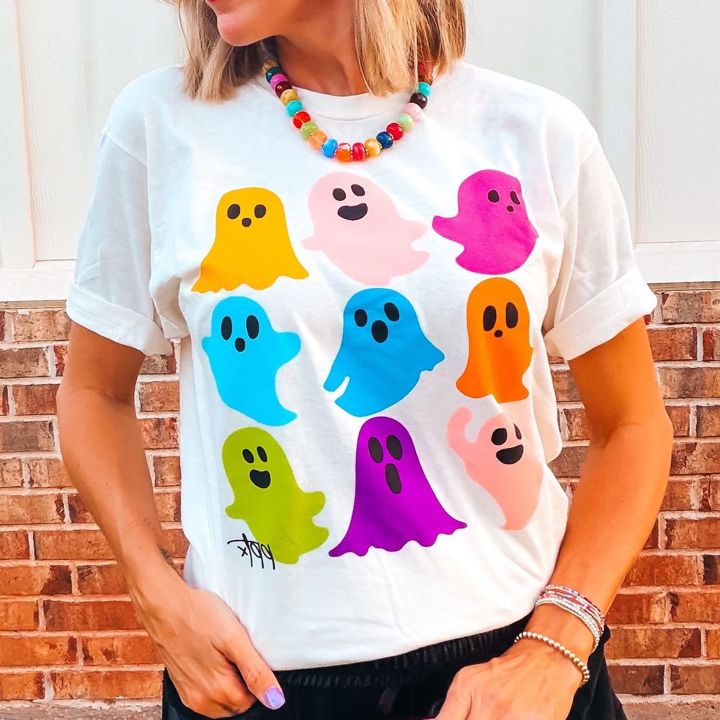 Colorful Ghost Graphic Tee