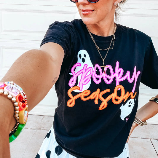 Neon Spooky Season Graphic Tee (Black)