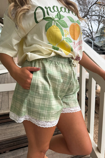 Country Side Shorts (Green Plaid)
