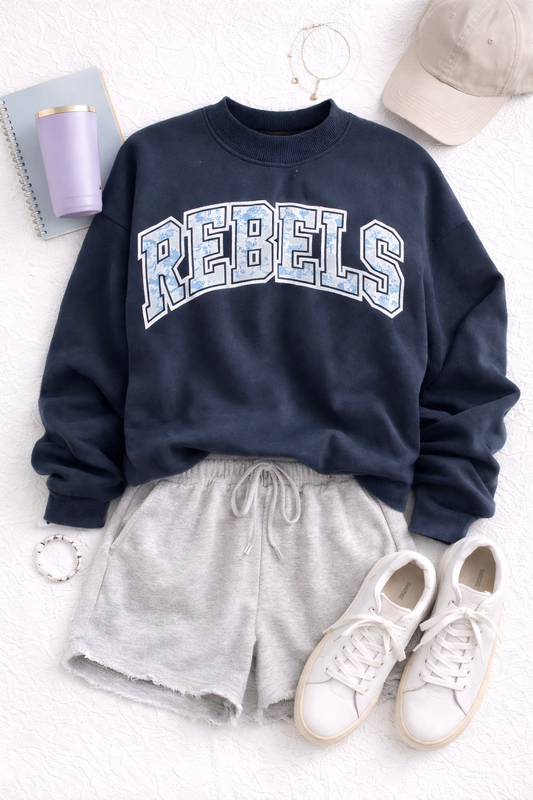 Rebs Mock Neck (Navy Floral)