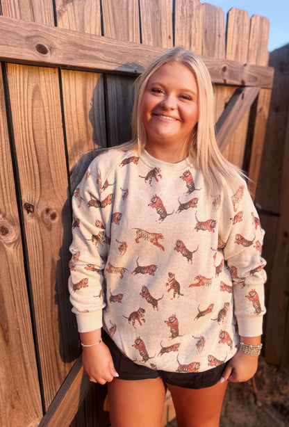 Tiger Print Sweatshirt