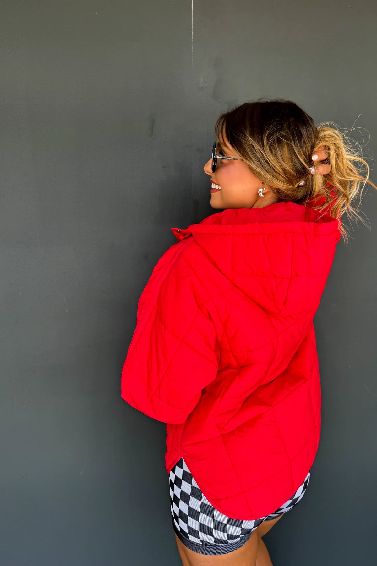 Peyton Puffer Pullover: Red