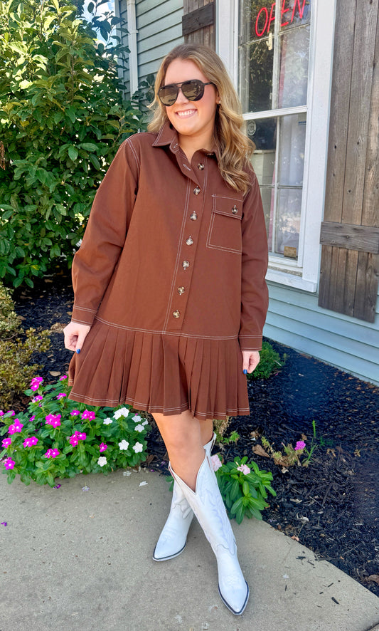 Lula Midi Dress (Brown)