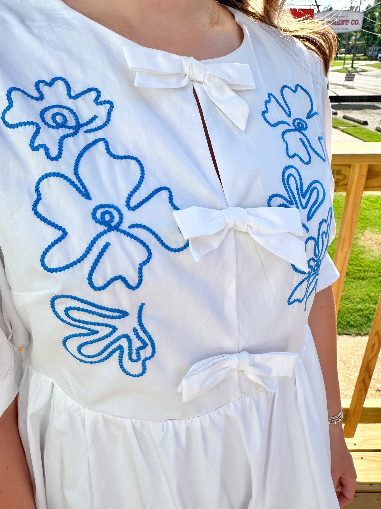The Ginger Embroidered Dress (White)