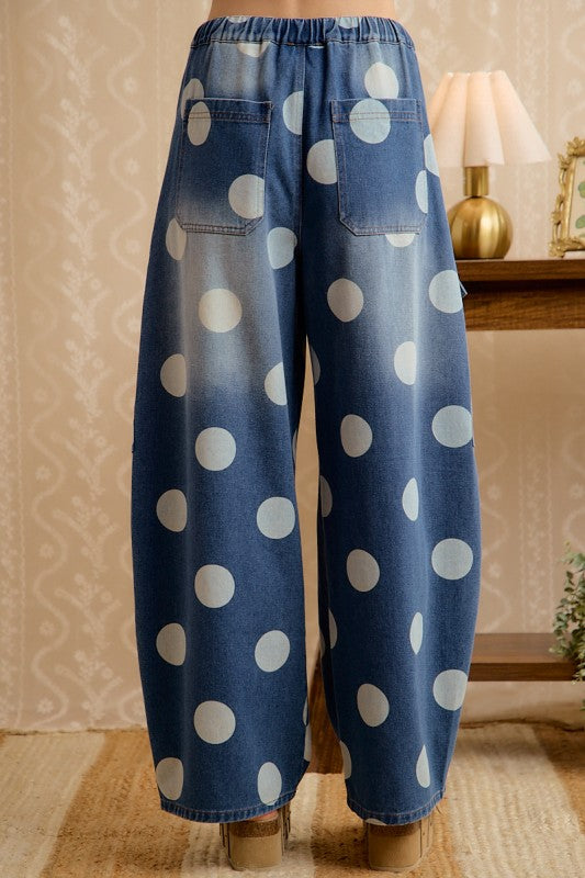 Happy Dot Barrel Jeans