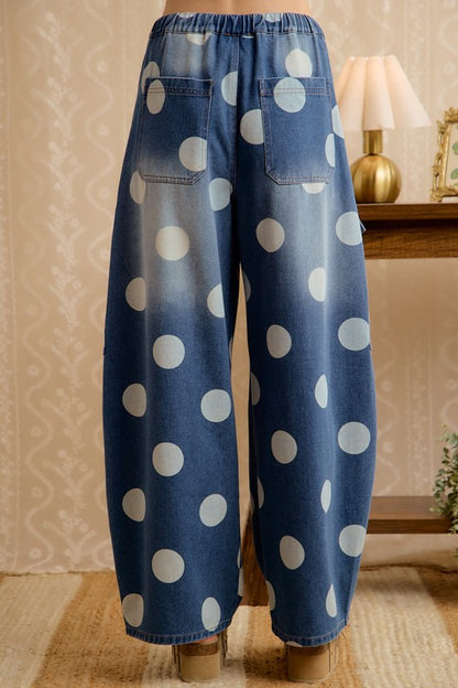 Happy Dot Barrel Jeans