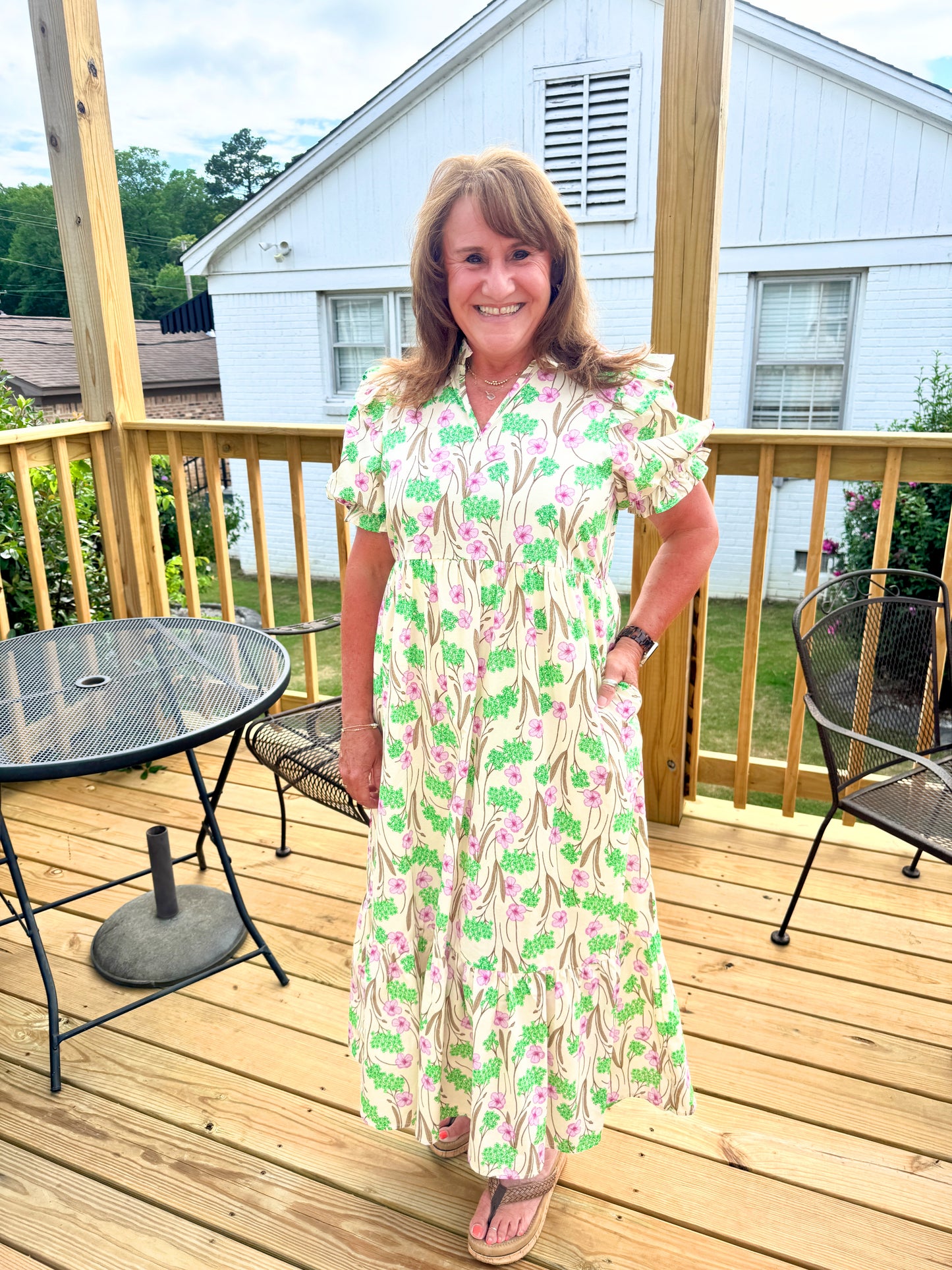 The Krissy Floral Dress (Green)
