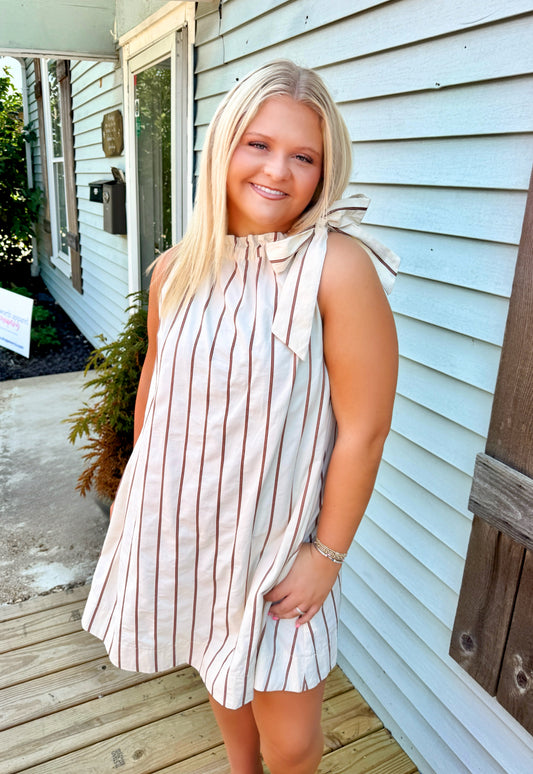 McVoy Halter Bow Dress (Cream)