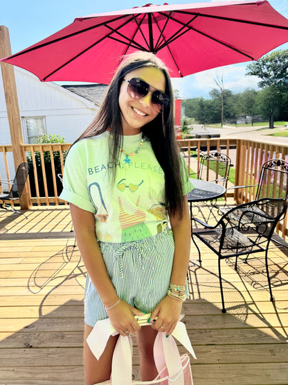 Beach Please Graphic Tee (Mint)