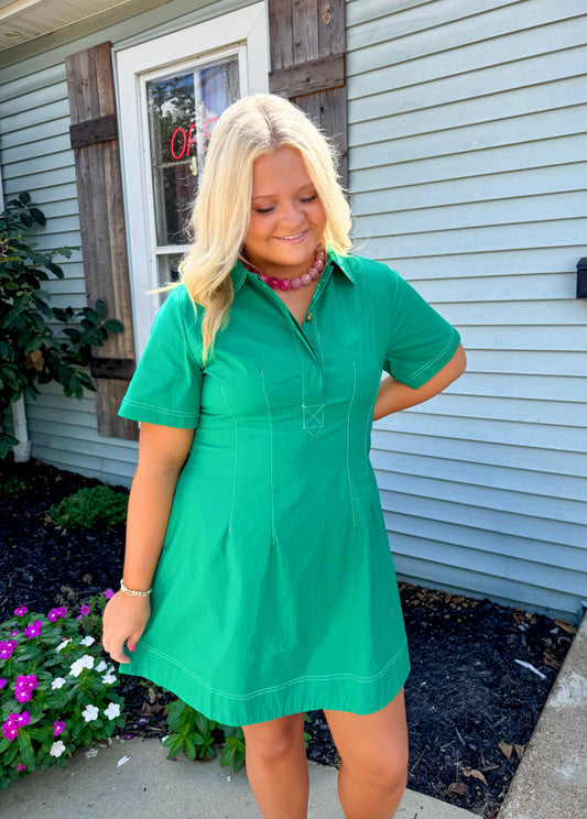 Pop Of Emerald Dress